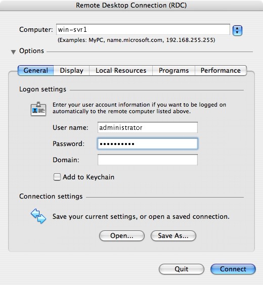 Remote access for a mac parallel client - poomenu